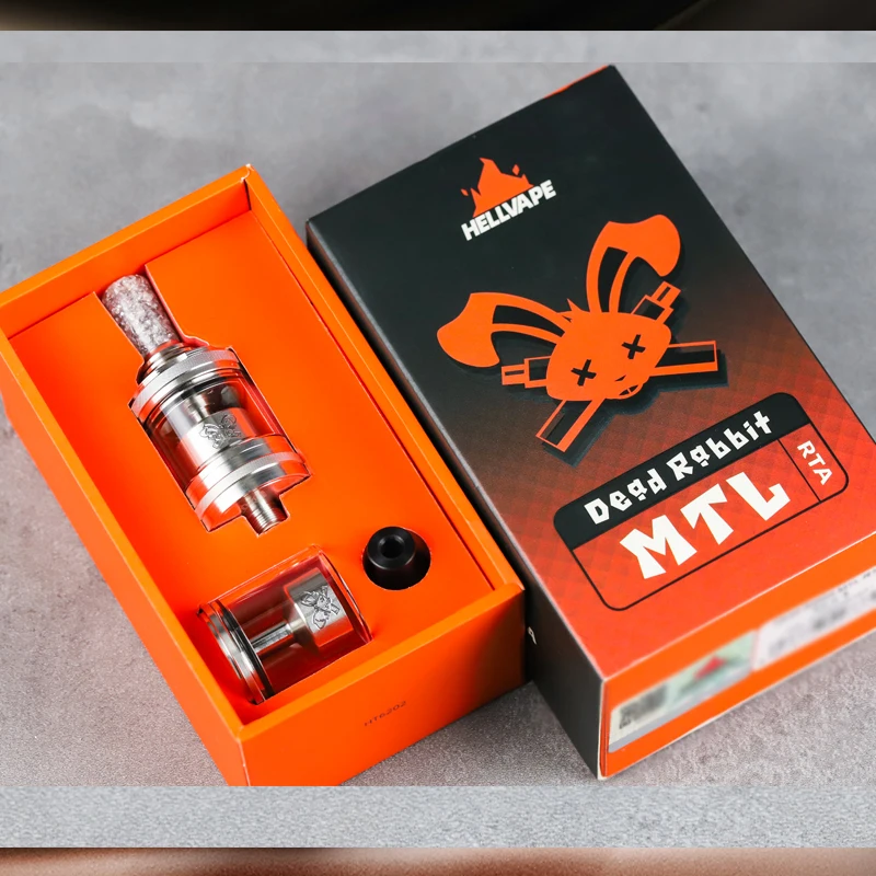 ถังบุหรี่ไฟฟ้าแบบคอยล์เดี่ยวขนาด2มล./4มล. ถังไอน้ำบุหรี่ไฟฟ้าแบบก้าน510จาก hellvape แบบกระต่ายตายแล้ว MTL RTA