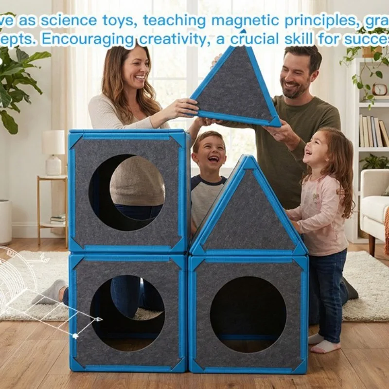 Indoor accessible magnetic building block tent, baby creative building game room, multi-functional scientific toys - view 2