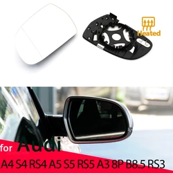 Left Right Wing Mirror Glass Heated Driver Passenger Side For Audi A4 S4 RS4 B8.5,  A5 S5 RS5 B8.5 10-16,  A3 8P RS3