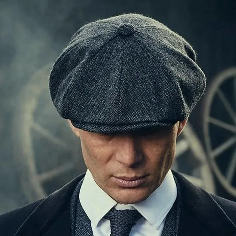 Peaky Blinders Cap for Men, Vintage Newsboy Baker Boy Hat, Women‘s Beret Retro British Gangster Style Winter Hat view 2