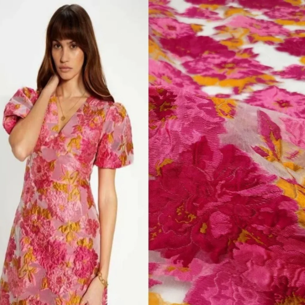 

Жаккардовая органза для платьев весна-лето, тонкая, прозрачная, модная, для свадебных платьев, оптовая продажа ткани на метры, обивочная ткань