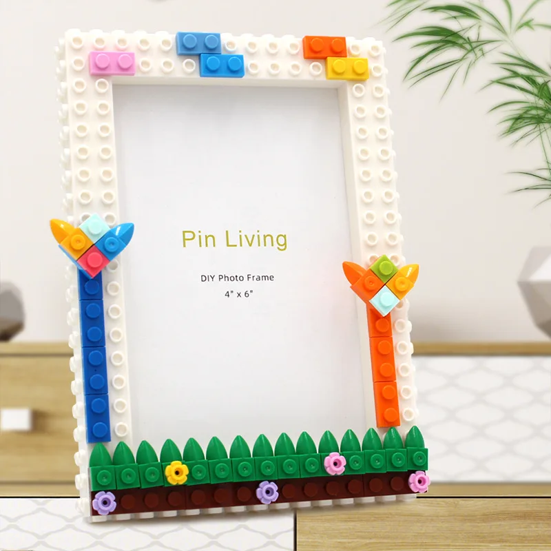 

Diy Children's Building Blocks Picture Frame Table Handmade Activities Creative Gift Commemorative Picture Frame Home Decor Gift