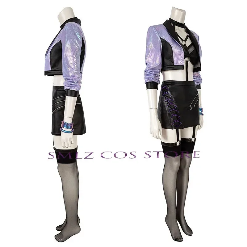 Kostiumy Cosplay KDA Evelynn Gra Agony's Embrace Mundurek Sukienka Peruka Halloween Party Role Play Seksowna Odzież Damska