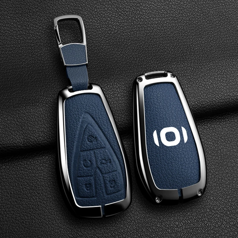 New Goat Leather Zinc Alloy Leather Changan Qiyuan A05 Key Case Q05 A07 All-Inclusive A06 Shell E07 Alcantara Car Smart Key Pack