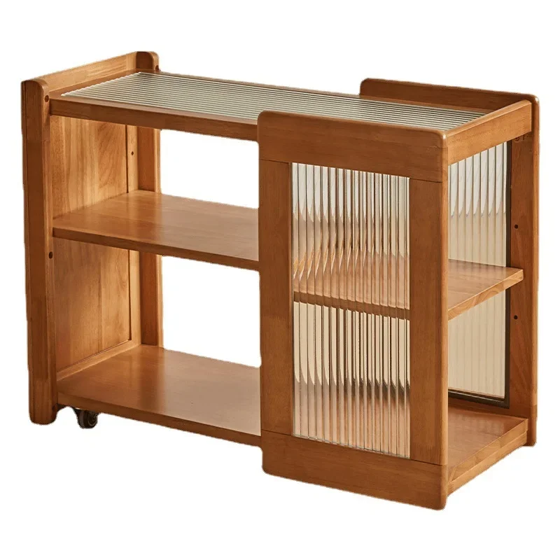 Solid wood sofa side, movable, living room side cabinet, against the wall, locker