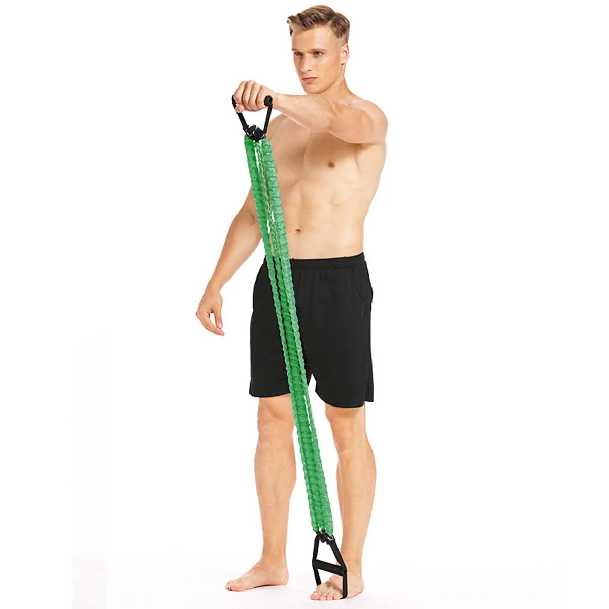 Adults Chest Expander 3-Tube Spring Exerciser Ergonomic Anti-Slip Handles Nylon Cover Lightweight Portable for Home Office
