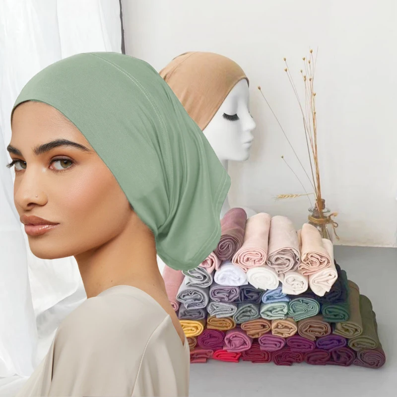 Ramadan Hijab Undercap Head Cover Instant Cotton Bonnet Hijabs for Women Muslim Turbans Inner Cap Turbante Muslim Women Hijab