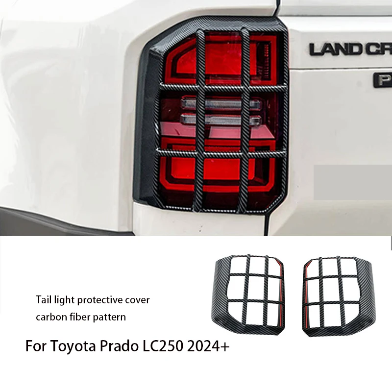 For Toyota Prado LC250 2024+ Tail Light Cover Trim Frame Rear Headlight Protective Cover Exterior Modification Accessories