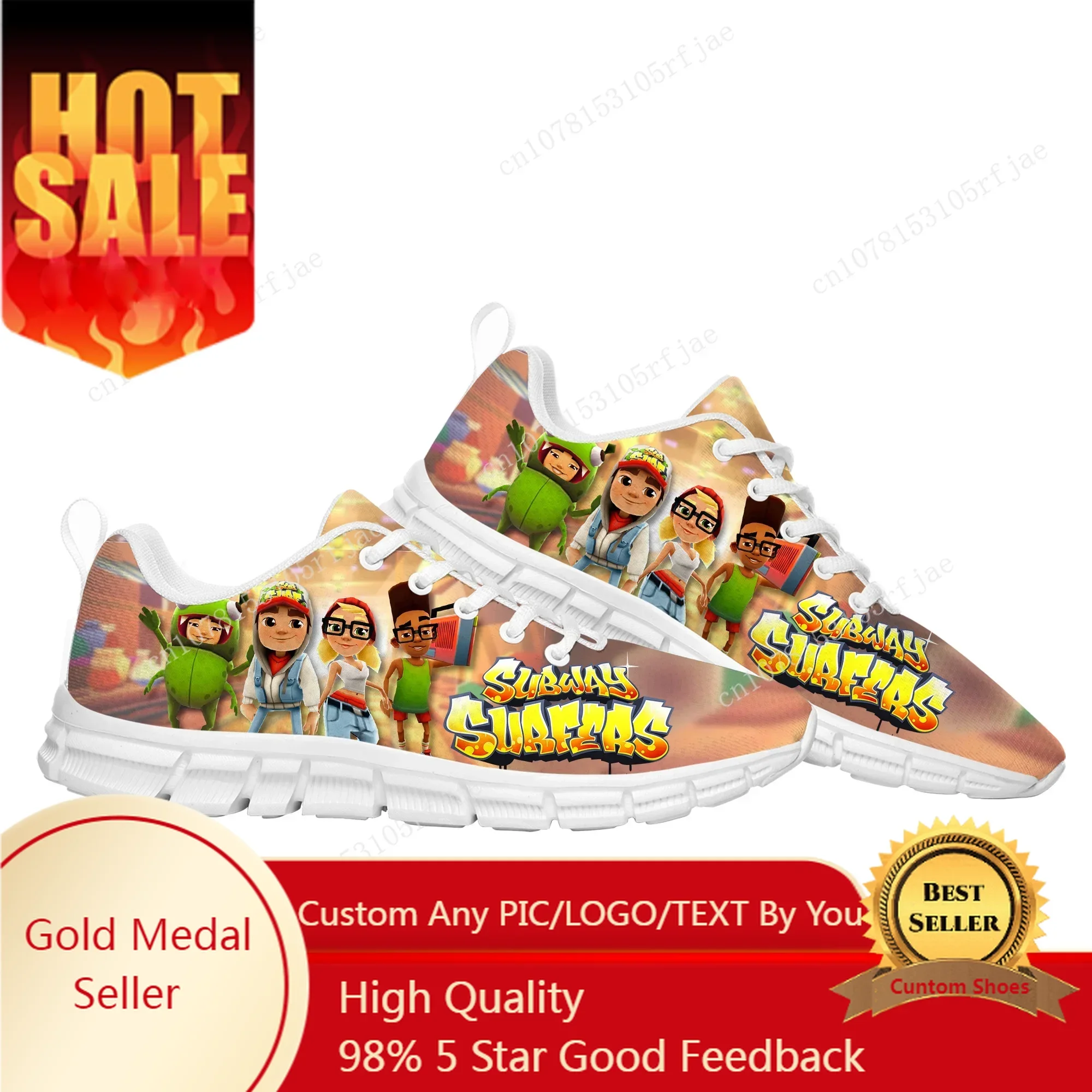 

Anime Cartoon Game Subway Surfers Sports Shoes Men Women Teenager Sneaker Tailor Made Couple Built Shoes