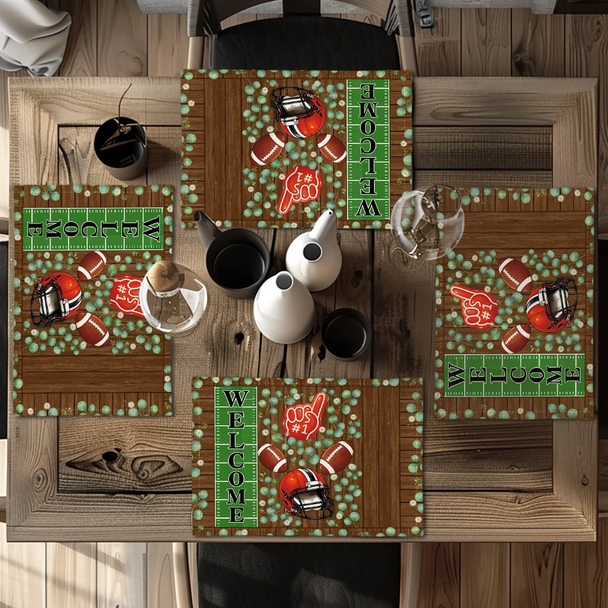 Exotic African Women Leopard Floral Pattern Polyester Placemat - Decorative Dining Mat, Stylish Table Decor for Home Daily Use