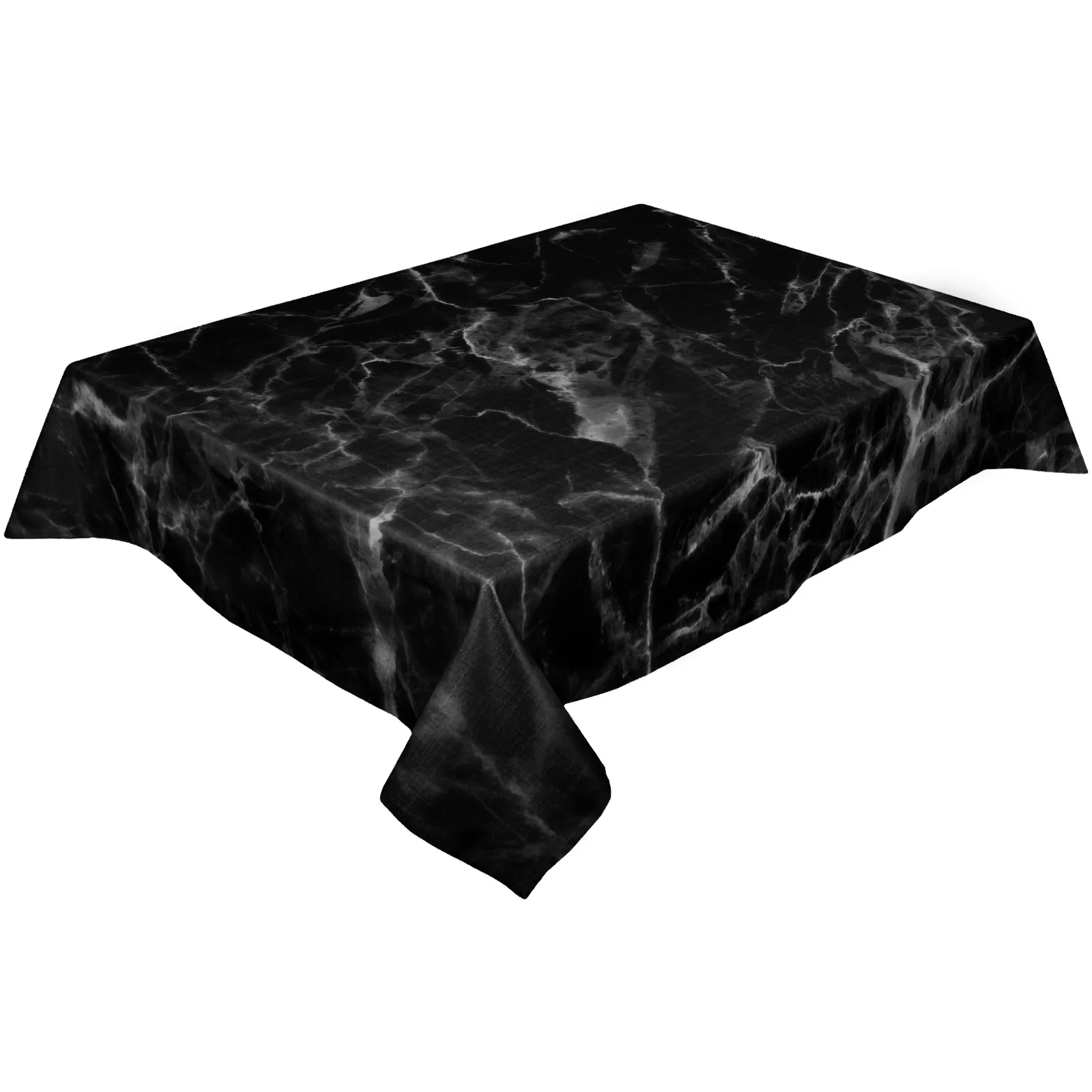 Black Marble Granite Table Cloth Waterproof Dining Tablecloth for Table Kitchen Decorative Coffee Cuisine Party Table Cover