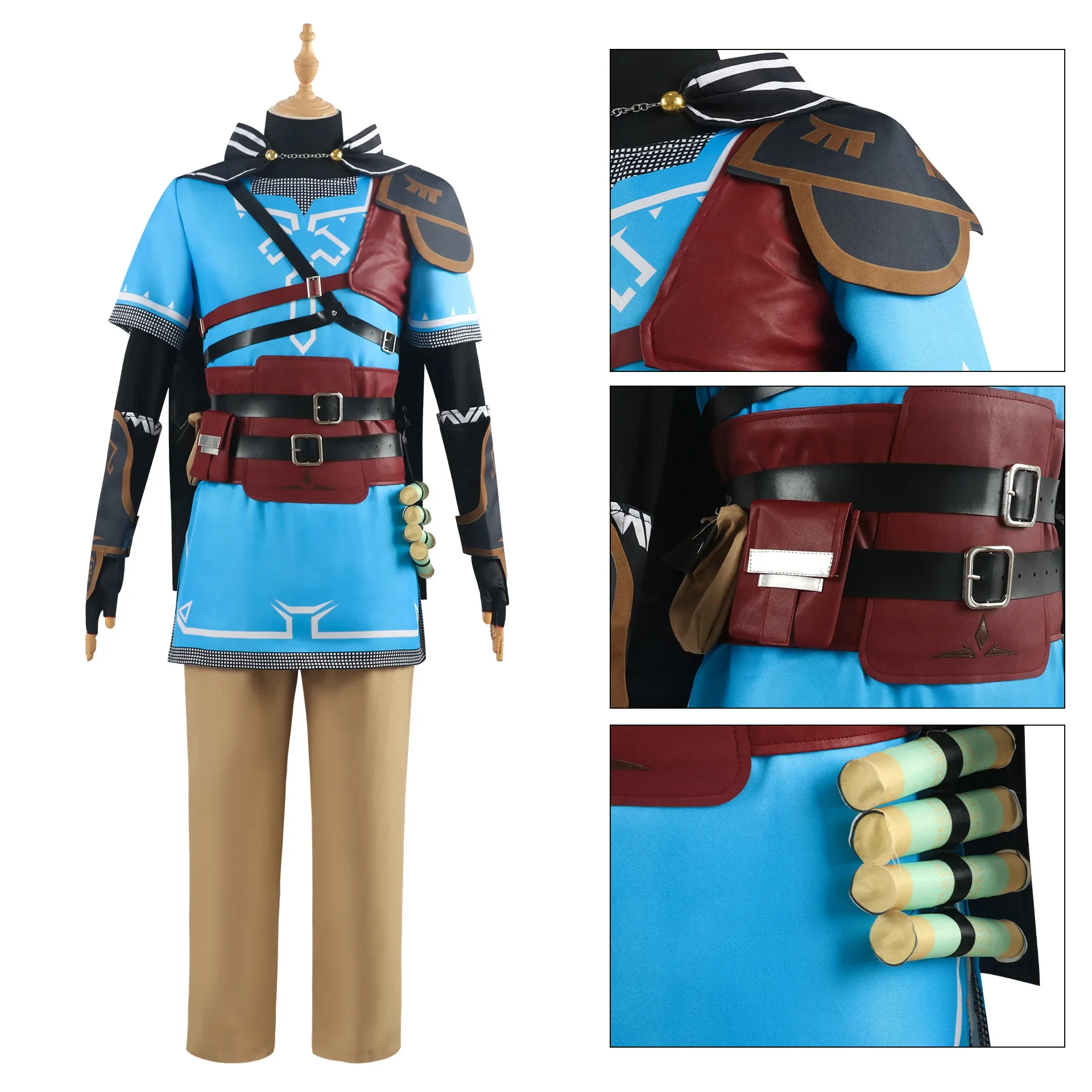 Game Zelda Cosplay Breath of the Wild Costume Link Cosplay Costume Shirt Cloak Accessories Adult Men Outfit For Carnival Party