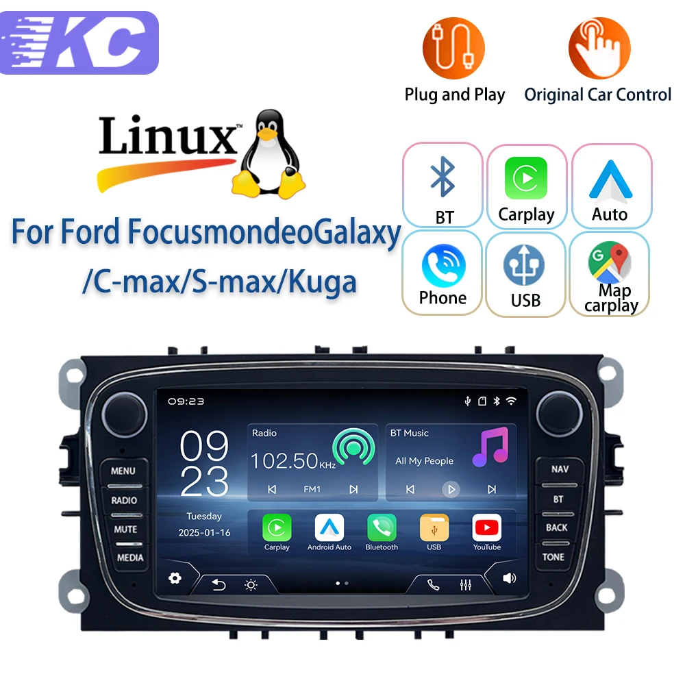 

For Ford FocusmondeoGalaxy /C-max/S-max/KugaNew Linux System Wireless CarPlay Auto Bluetooth Video Multimedia Players Cameras