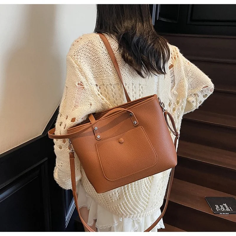 

Popular Classic High-End Leather Women's Shoulder Bag Luxury Brand Elegant Trendy Vintage Commuter Daily Bag