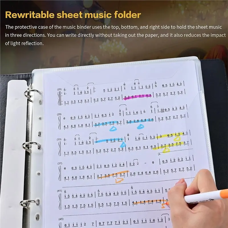 ABLB-Choir Holder Organizer Binder Sheet Music Folder For Letter Size, Writable 40-Page Design
