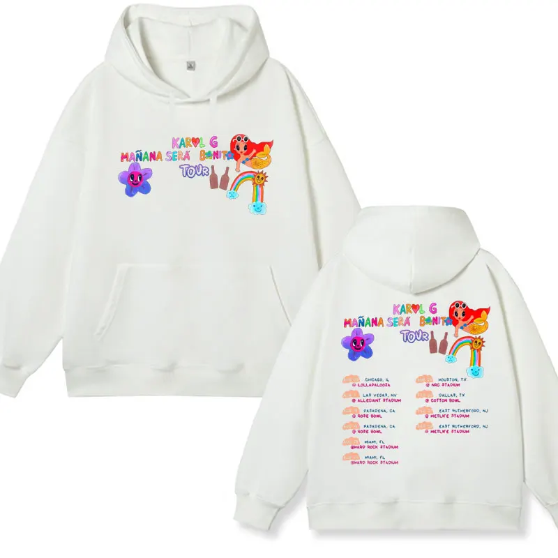 Sänger Karol G und Feid Ferxxo Grafik druck Hoodies Männer Frauen Herbst Winter Mode Kapuze Sweatshirt übergroßen Pullover männlich