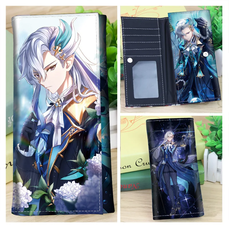 

Игра Genshin Impact Длинный кошелек из искусственной кожи Neuvillette Wriothesley Furina Косплей Клатч Alhaitham Xiao Lyney Eula Сумка для монет Подарки для фанатов