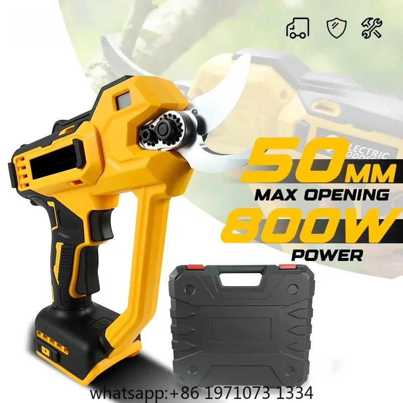 Brushless 50mm Electric Scissors Cordless Fruit Tree Garden Electric Pruning Shear For Dewalt 20V Battery Pin