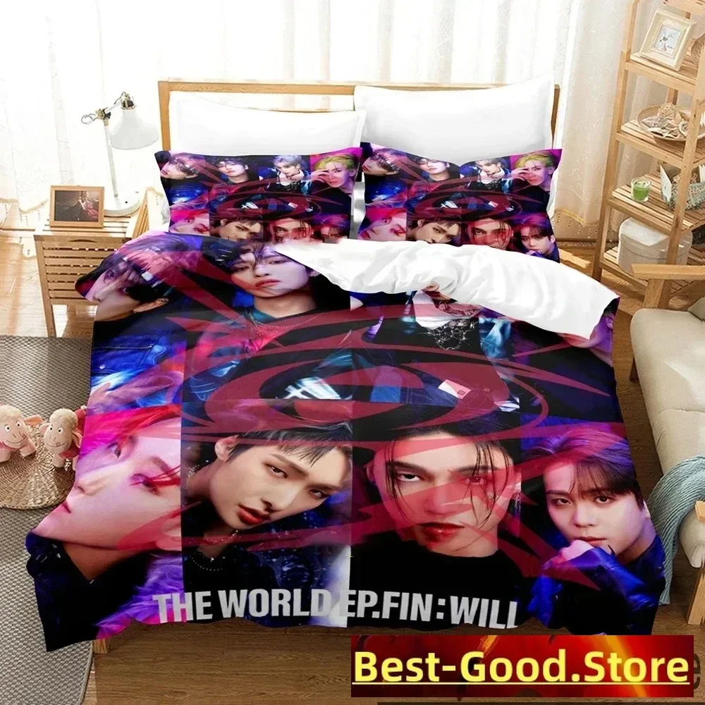 The World Ep.fin Will ATEEZ Bedding Set Duvet Cover Bed Set Quilt Cover Pillowcase Comforter king Queen Size Boys Adult Bedding