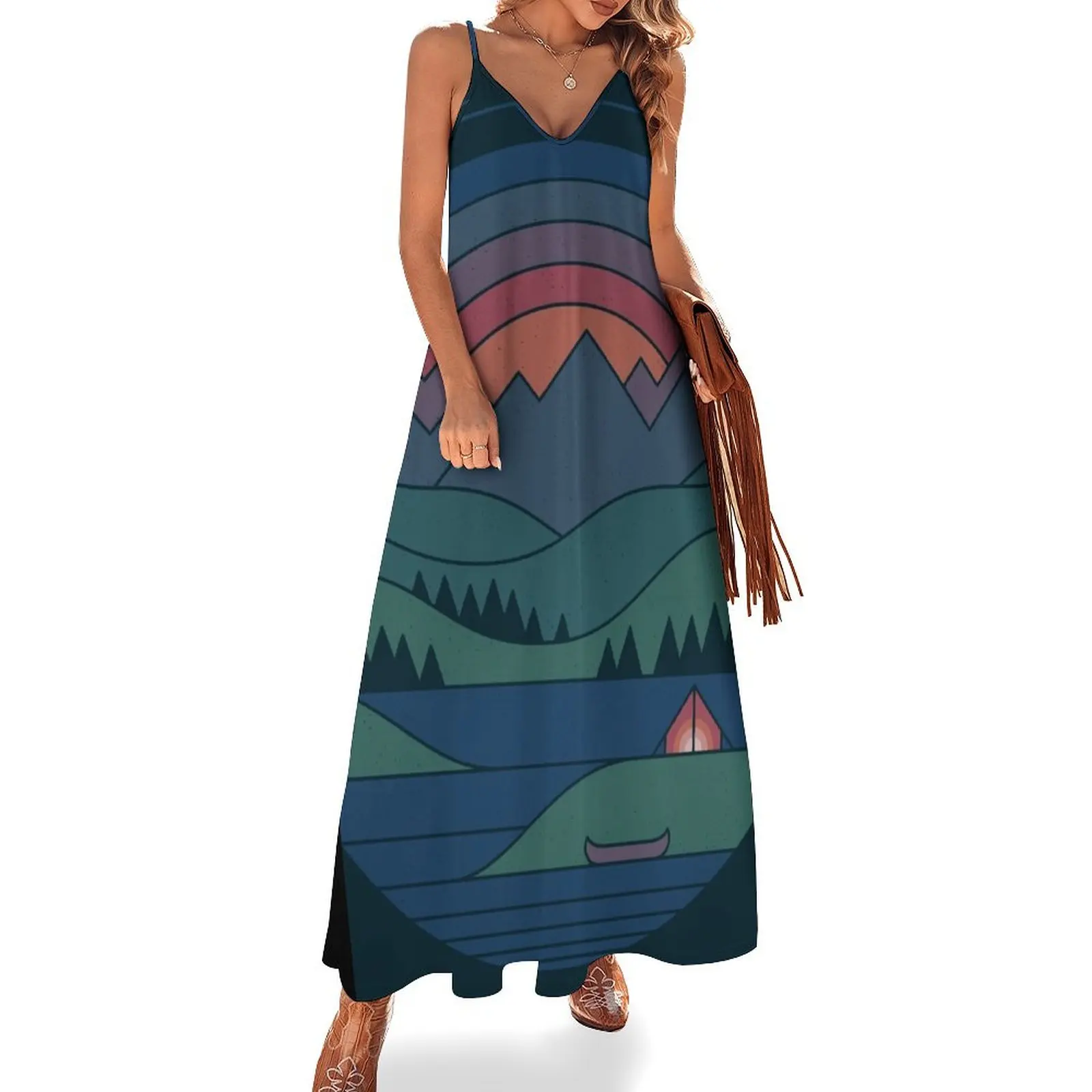 

The Lake at Twilight Sleeveless Dress sexy dress dresses for woman women's clothing korea stylish Dress