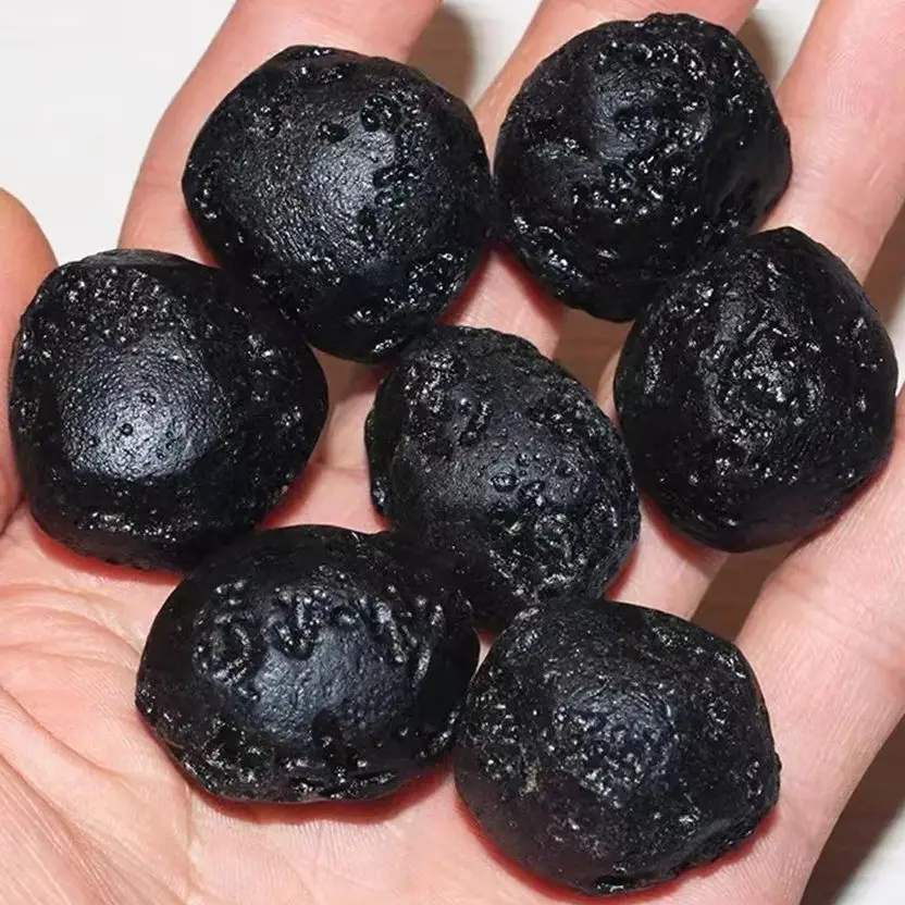 Naturstein Meteorit schwarz Probe kosmische Kraft Energie Mineral Gestein Kristall Glück Gesundheit sammeln Souvenir