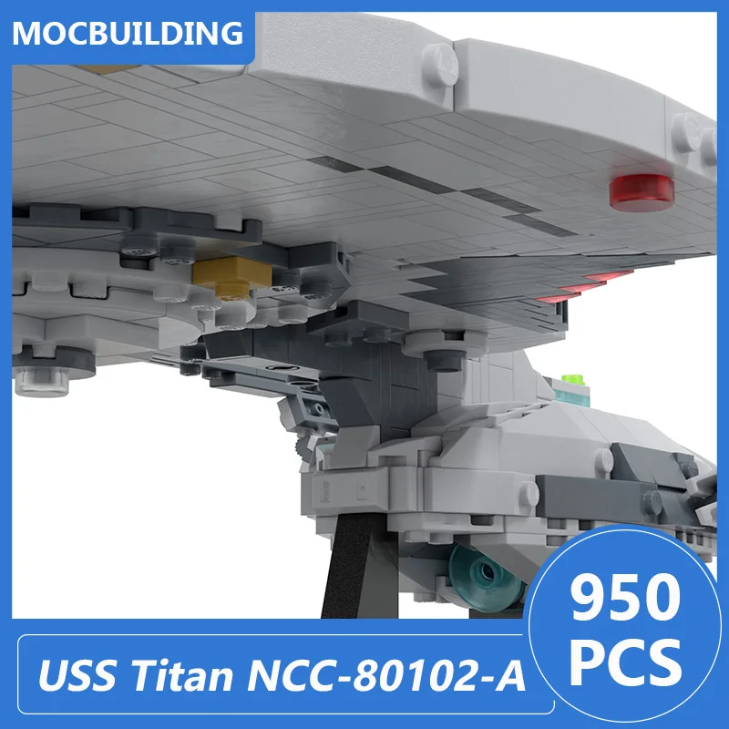 USS Titan NCC-80102-A 1:1250 Scale Model Moc Building Blocks Diy Assemble Bricks Space Series Educational Xmas Toys Gifts 950PCS