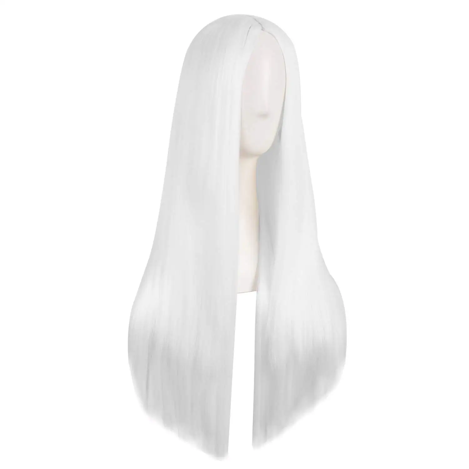 28 Inch/70cm Women Special Natural Long Straight Synthetic Wig White Cosplay Synthetic Wig