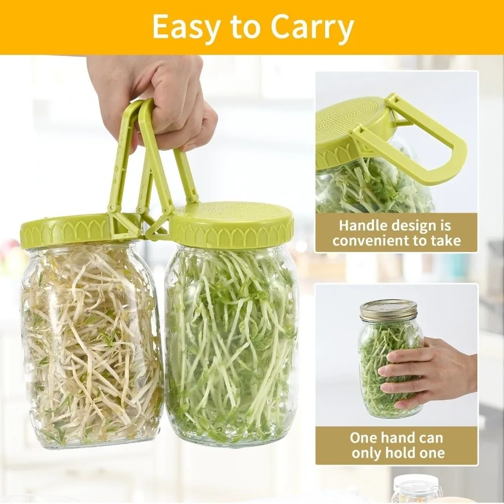 New With Stand Sprouting Lids Plastic Easy Seed Germination Sprout Maker Kit Sprout Maker for Alfalfa Broccoli Salad Greens