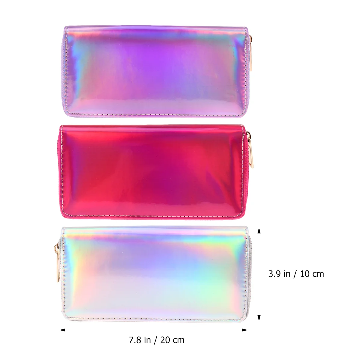 

Shiny PU Wallet Women Long Purse Female Clutch Bag Zippered Coin Pocket Large Capacity Phone Organizer Violet