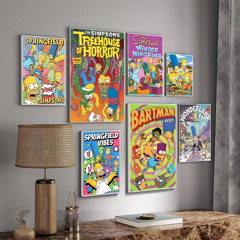 Animation T-The S-Simpsons Classic Vintage Posters HD Quality Wall Art Retro Posters for Home Room Wall Decor