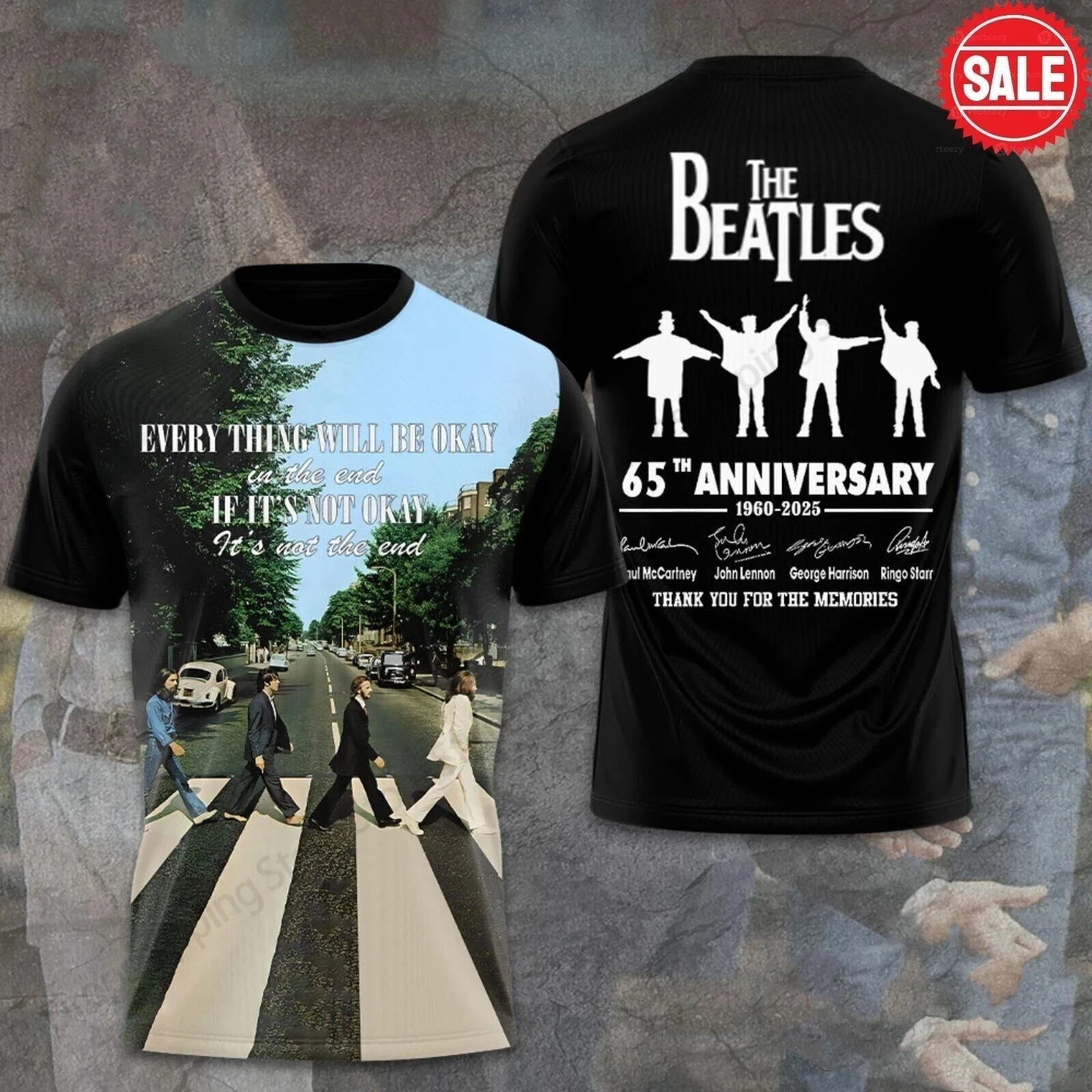 Herren T-Shirt Neu 2026 The Beatles Tour 3D-Druck T-Shirt für Männer Frauen Mode Fans Hip Hop Kurzarm Oberteile Tees Herrenbekleidung Kinder – Detail 2