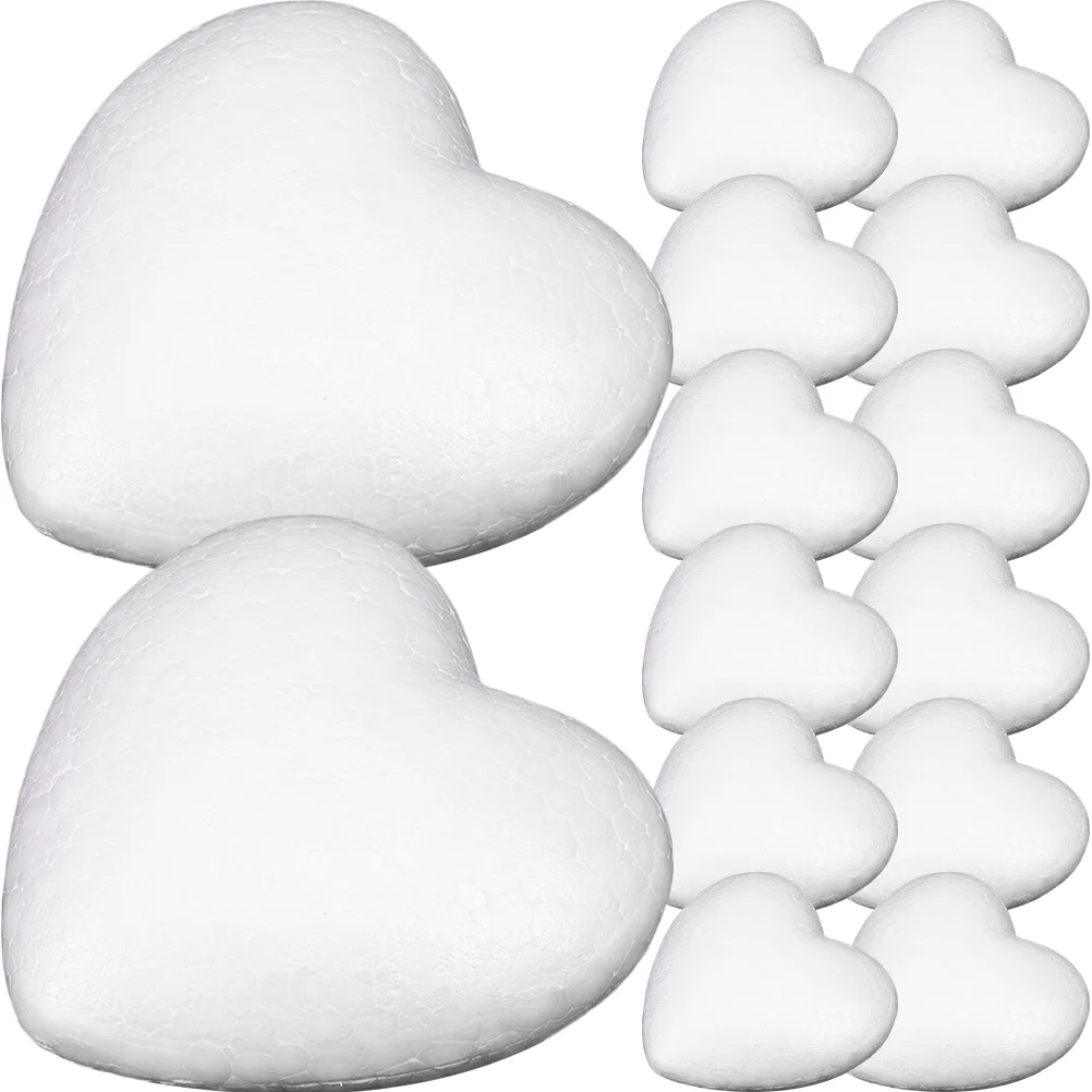 100 Pcs Childrens Toy Hearts Heart Shape Foam Molds Wedding Round Foam Shapes Diy Foam Balls Polystyrene White Balls