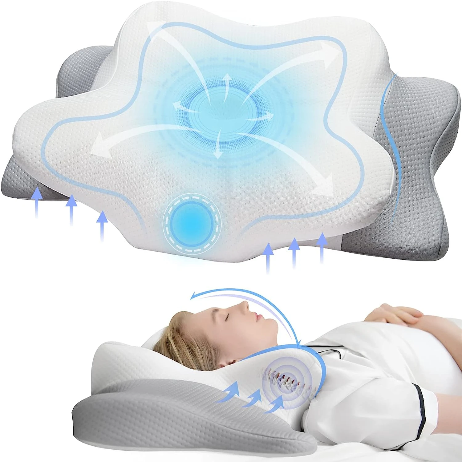 Cozy, Supportive, and Restful: Enhanced Comfort with Ergonomically Designed Memory Foam Pillow for Ultimate Sleep Quality, Impro