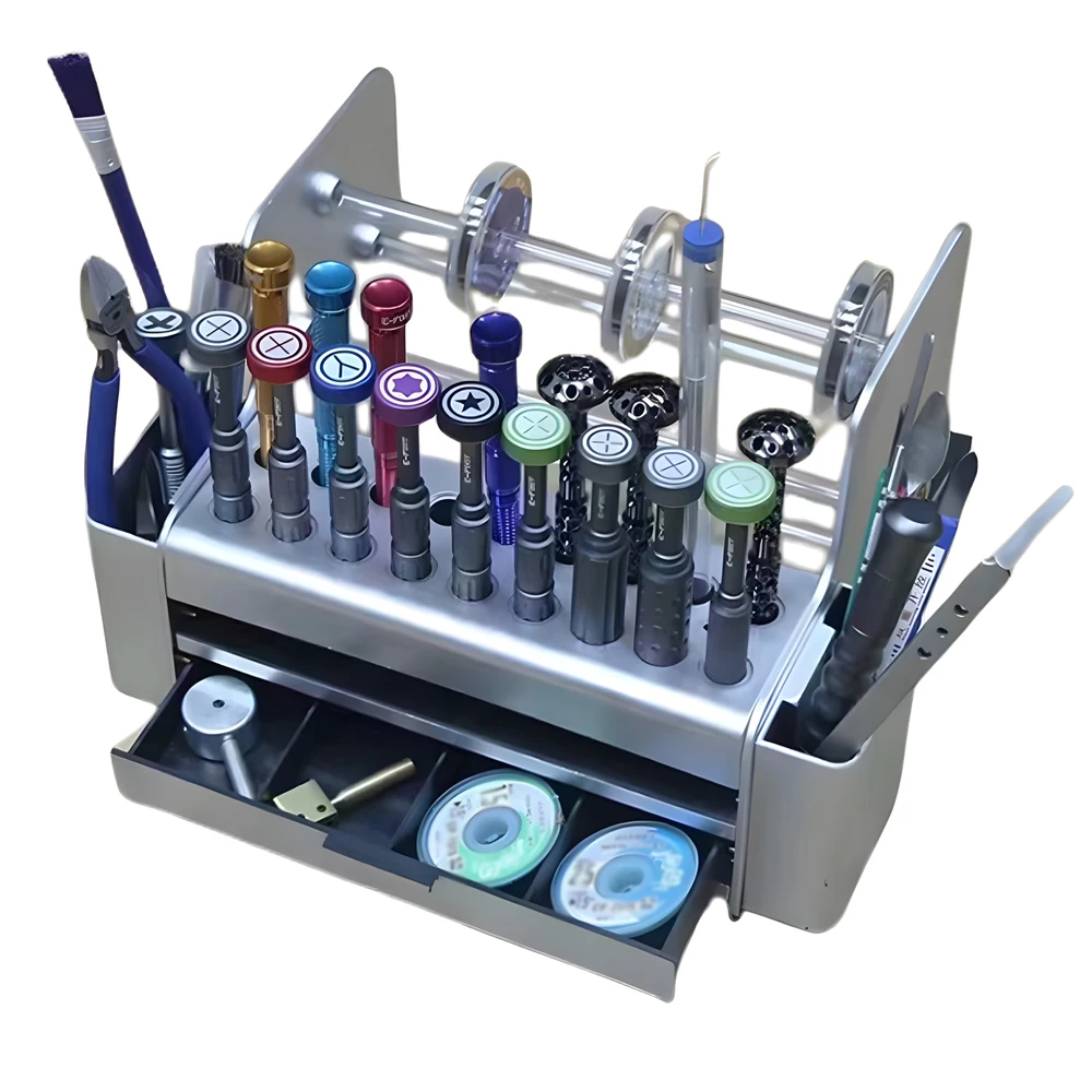 Desktop Rack Electronic Maintenance Tool Cabinet Mobile Phone Screwdriver Storage Box Sorting Parts Accessory Organizer