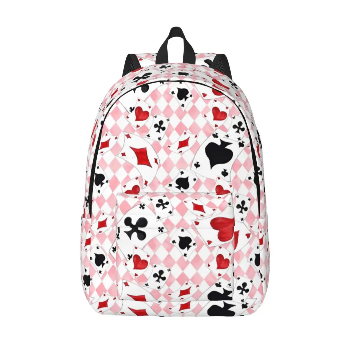 

Alice In Wonderland Cartoon Backpack Men Women School Daypack Playing Cards soldiers Laptop Computer Shoulder Bag with Pocket