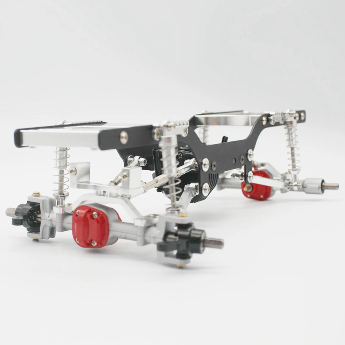 2Set Metalen Trekstang Basis Zetelbeugel Voor MN D90 D91 D99S MN90 MN99S 1/12 RC Auto Upgrade Onderdelen, Zwart & Zilver-Y44A