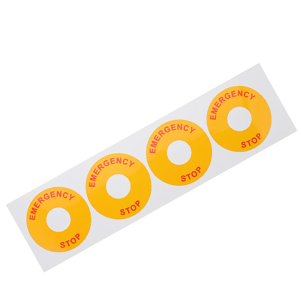 4 قطعة 1 ورقة ملصقات علامة توقف الطوارئ ملصق تحذير أحمر لمعدات سلامة الآلات مصنع مكتب حمام السباحة موقع البناء