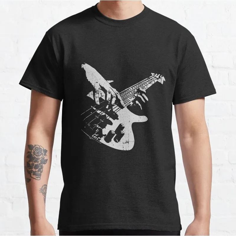 Bass guitar print Graphic T-Shirt for Music Lover Bassist Rock Music Unisex Short Sleeve Tee Vintage Musician Casual Tops S-6XL