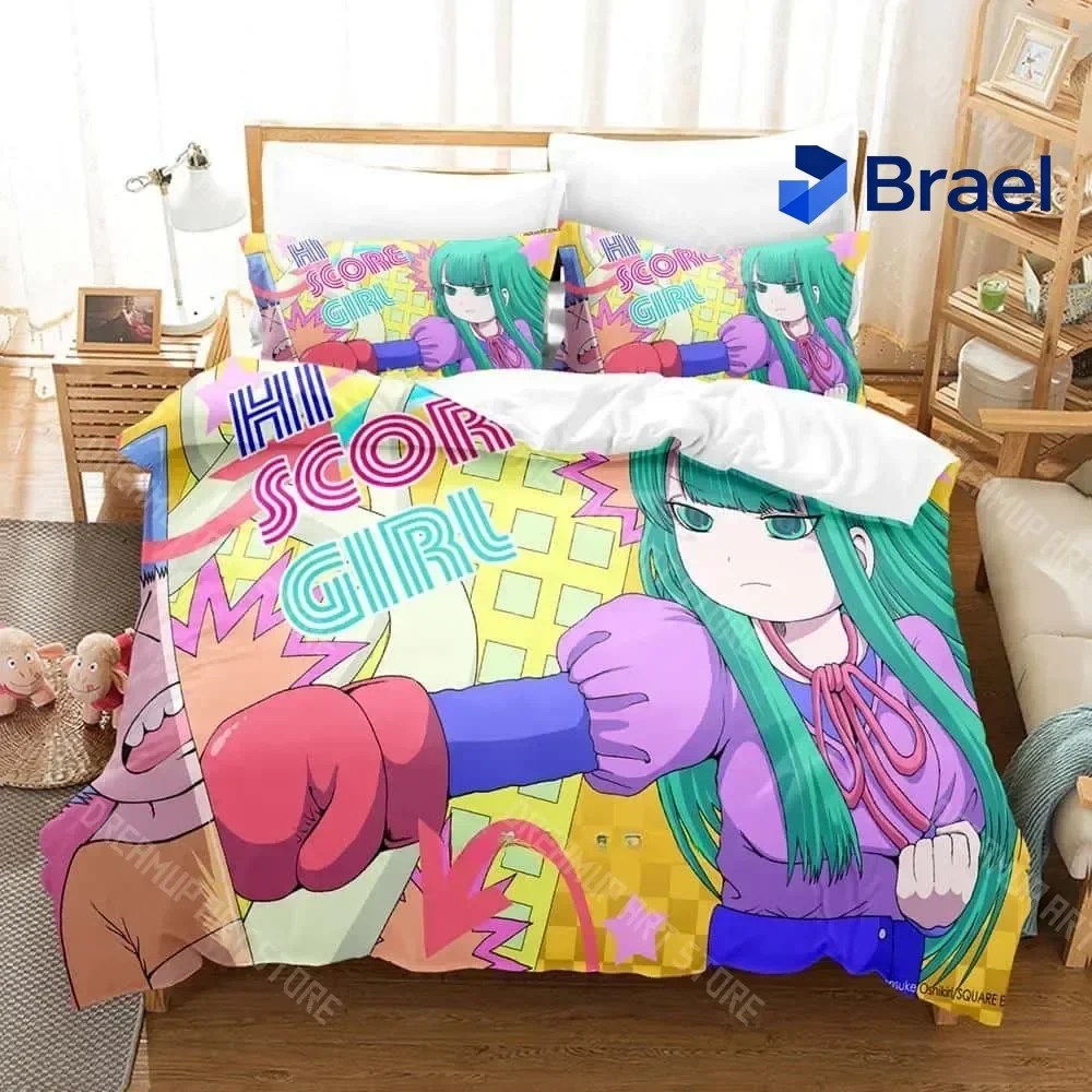 Exquisite 3D Print Hi Score Girl Bedding Set Single Twin Full Queen King Size Bed Set Adult Kid Bedroom Duvet Cover Sets Girls A