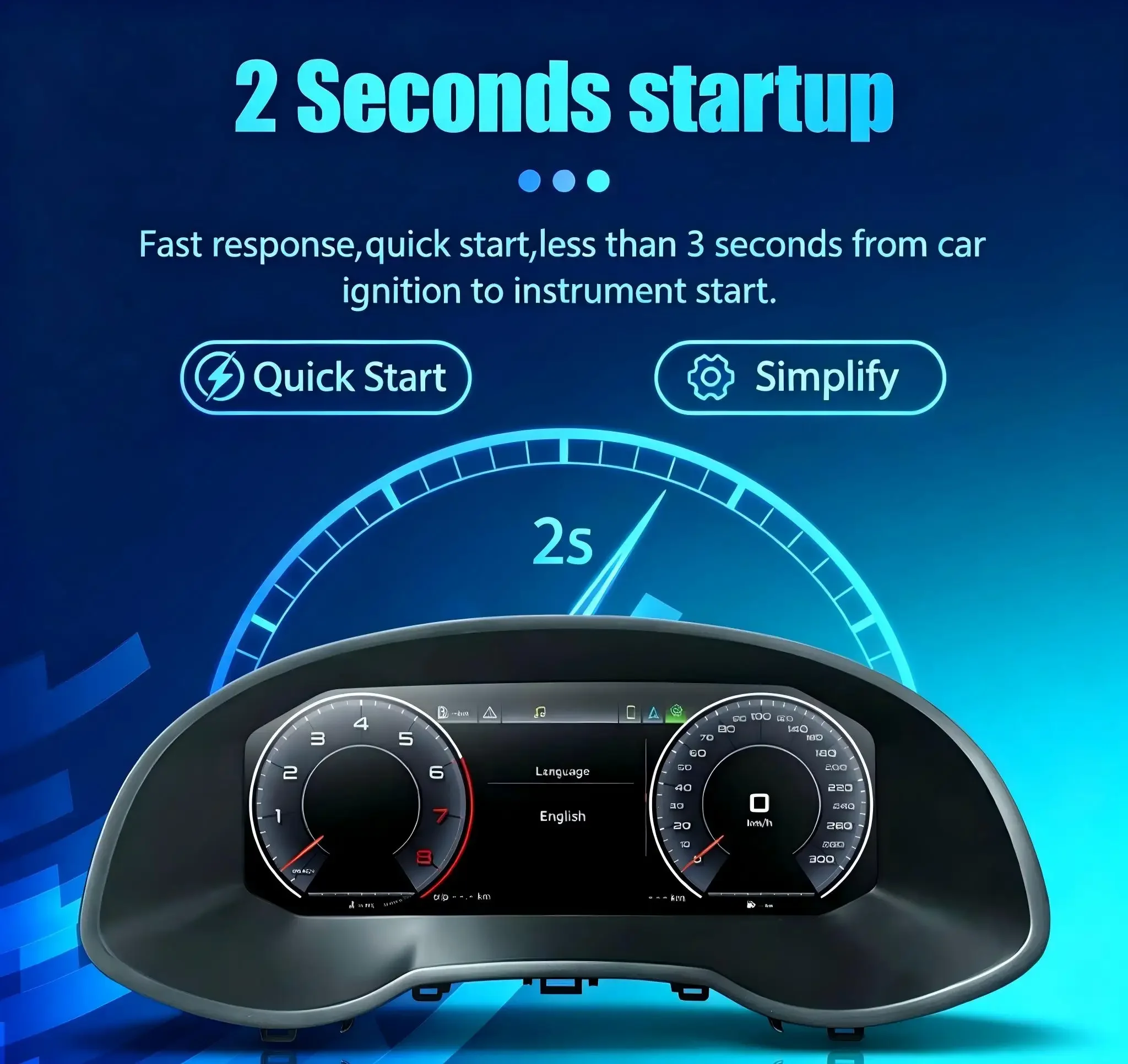 12.3 Inch LCD Digital Instrument Cluster For A4 A4L S4 RS4 A5 S5 RS5 Q2L Q7 Speedometer Virtual Cockpit Plug and Play