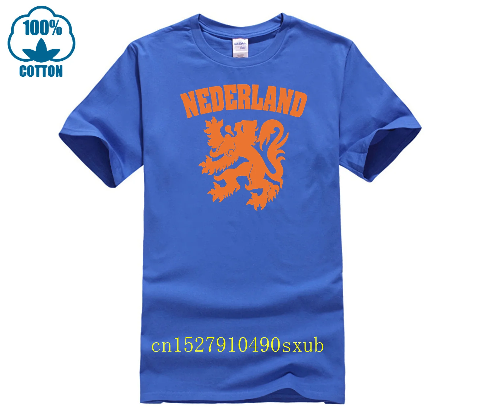 Nederland Netherlands Orange Dutch Lion Soccer 100% Cotton Geek Family Top Tee New Men Summer Tops Casuals T Shirts Hip Hop Tops