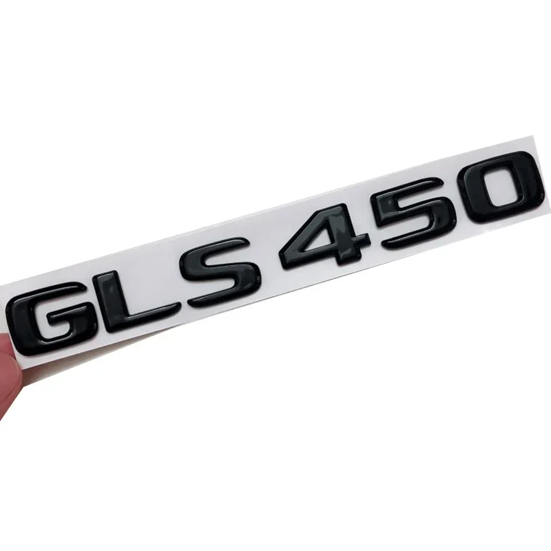 3D ABS Glossy Black Car Rear Trunk Badge Letters Sticker Logo GLS 450 4MATIC Emblem For Mercedes GLS450 X167 Accessories