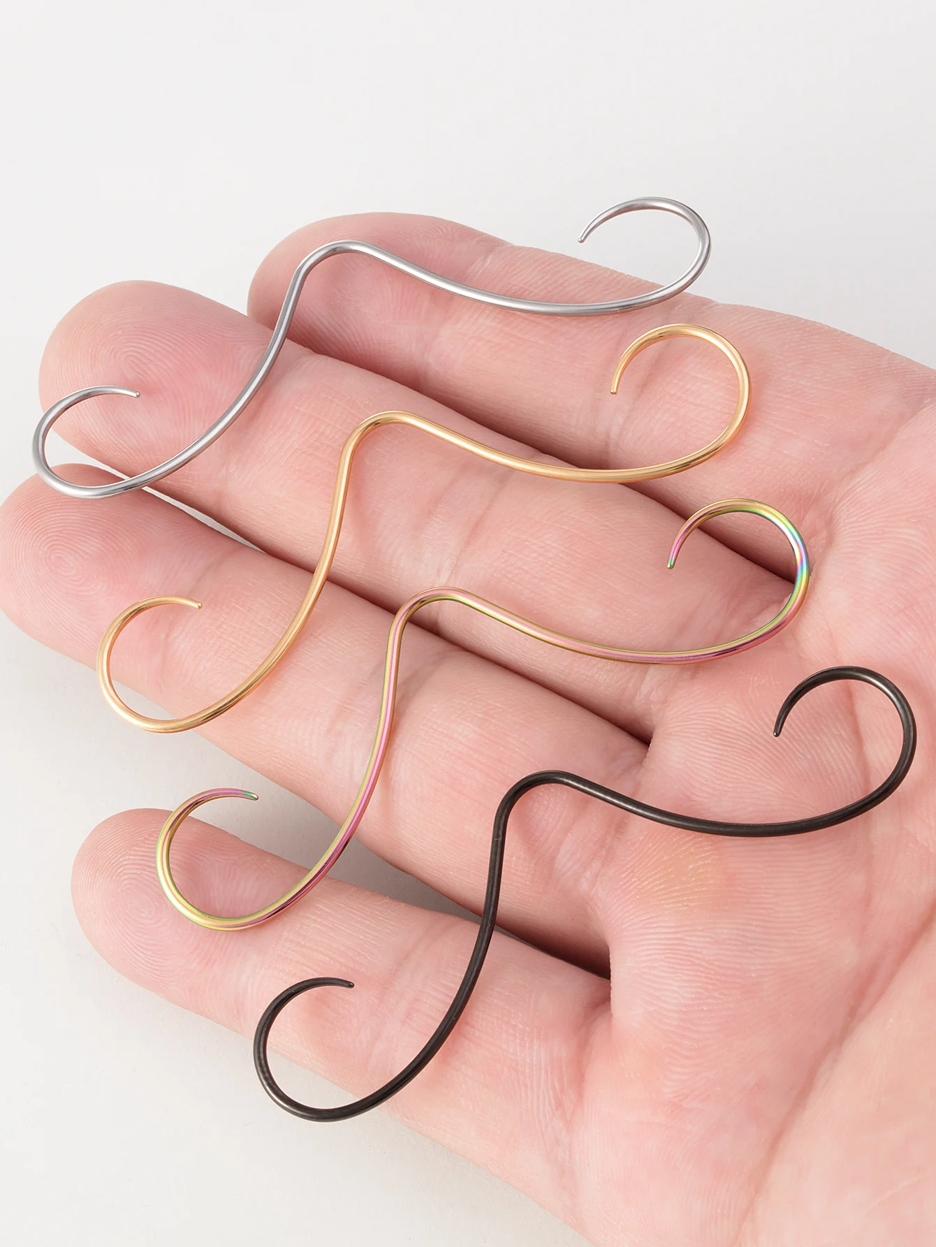 1pc Schnurrbart 16g Nase Septum Ring für Frauen Männer 361l chirurgischen Stahl Septum Piercing Kleiderbügel Ring trend ige beliebte Nase Körpers chmuck – Detail 8