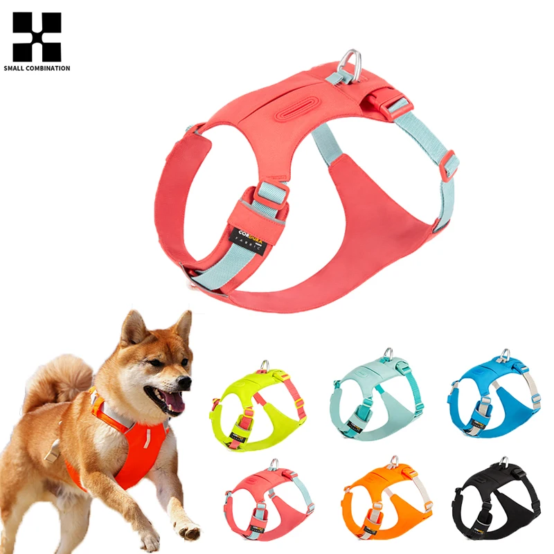 SMALL COMBINATION Dog Harness Pet Reflective Nylon No Pull Adjustablefor Large Medium Small Dog Easy Traveling  Dog Vest