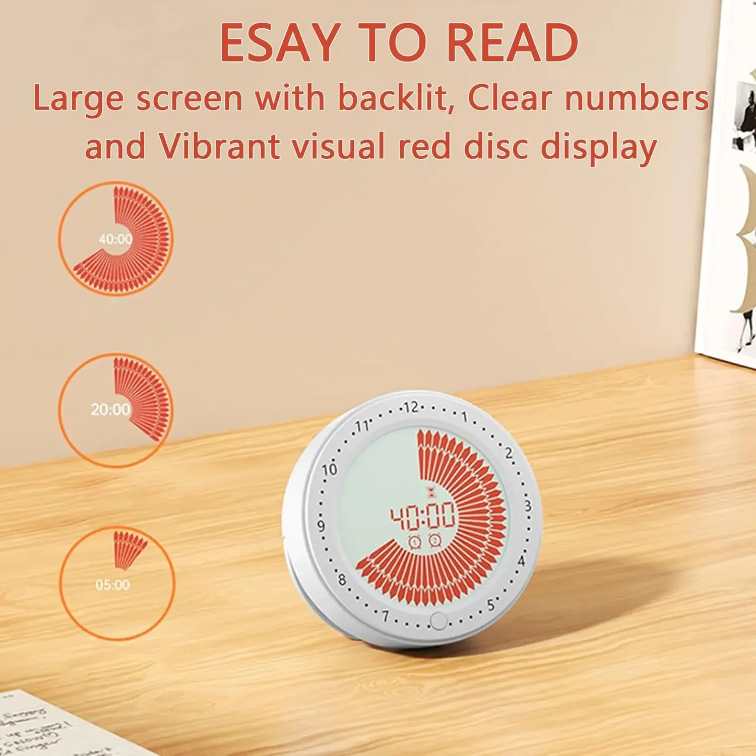 بومودورو مؤقت بصري رقمي، 60 دقيقة 2 ساعة منبه دراسة المطبخ دش لطيف الموقت الخلفي المغناطيسي مدير الوقت الأدوات الذكية