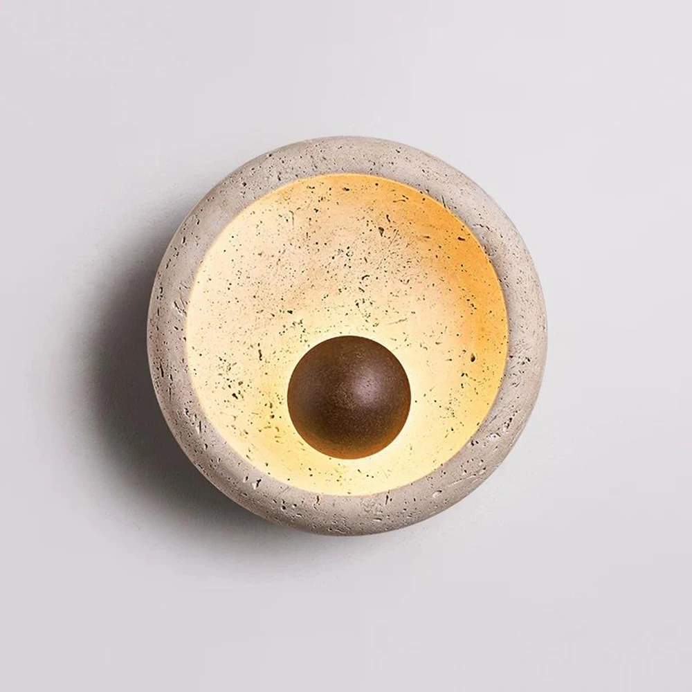 Mid Ancient Style Solar Eclipse Wall Lamp Wabi Sabi Bedroom Bedside Staircase Lamp Retro Living Room Wall Light Lighting Fixture