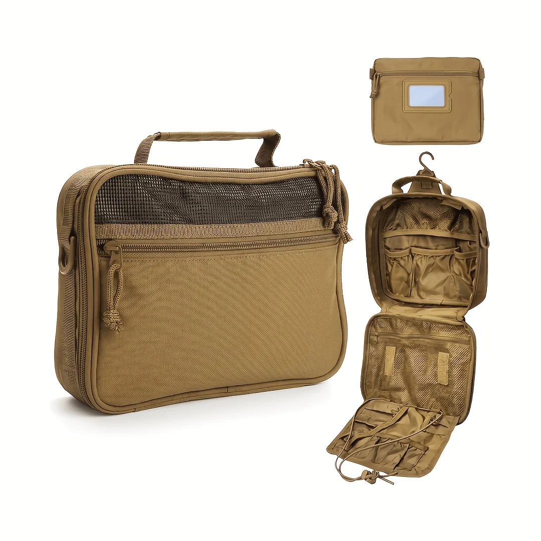 1-Piece Portable and Durable Toiletry Bag, Hanging Foldable Travel Military Bag, Multifunctional Tool Bag, Portable Handbag