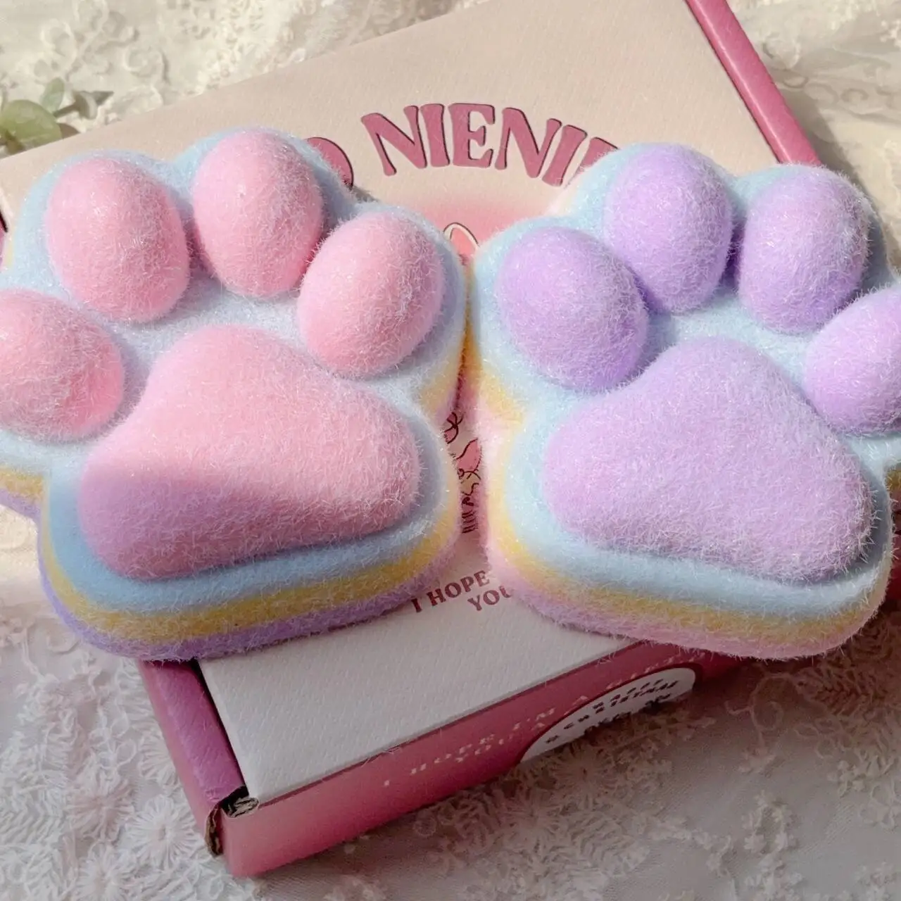 كبير قوس قزح طابا اسفنجي سوبر كبير القط باو القدم انتعاش بطيء لينة هلام قرصة الضغط ضغط مكافحة الإجهاد الإصدار لعبة ﻿