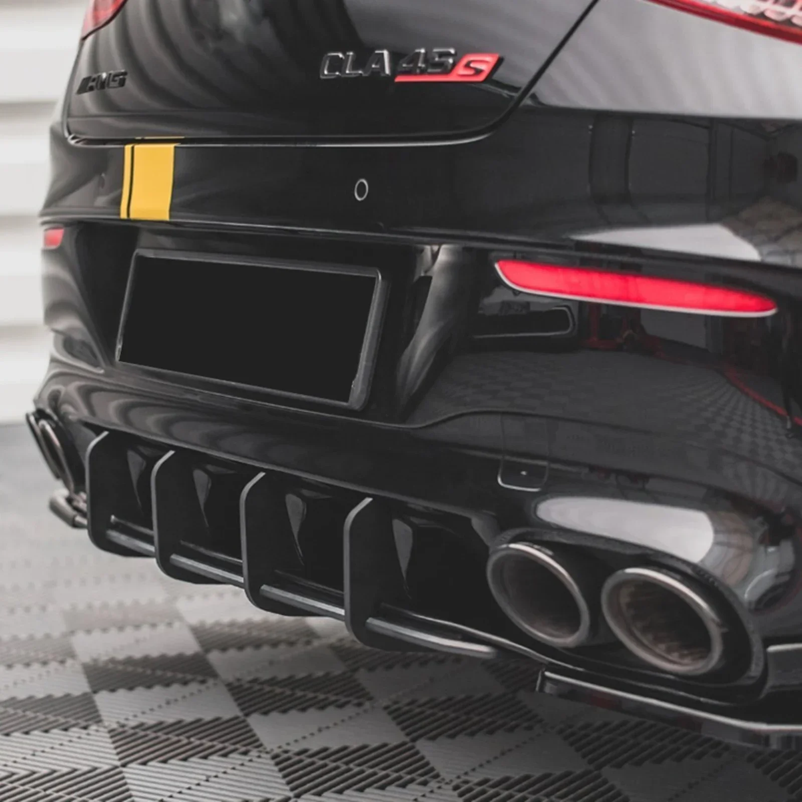 For Mercedes Benz 2020+ CLA Class C118 CLA35 CLA45 AMG ABS Rear Bumper Diffuser Spoiler Splitter Lip Body Kit
