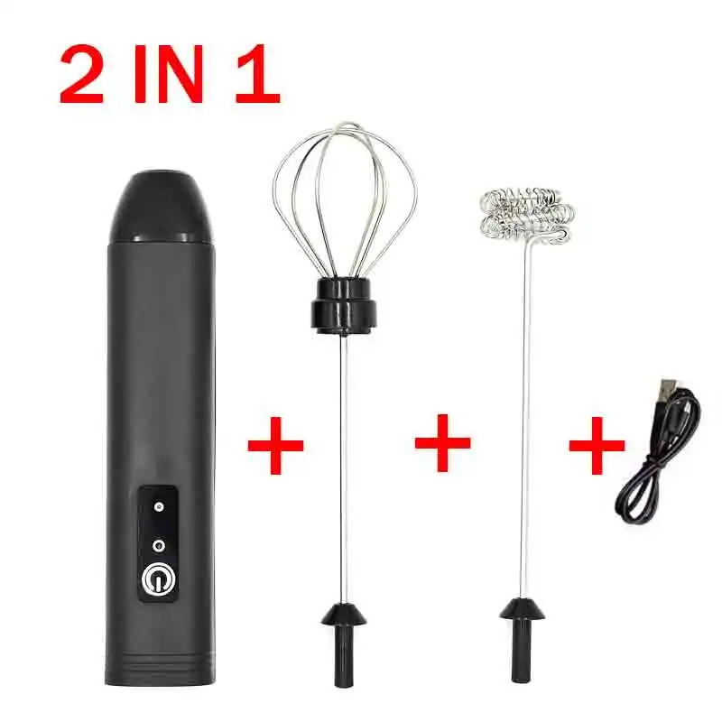 Gbbma-espumador de leche eléctrico, batidor de huevos de mano, cafetera, licuadora eléctrica, Mini licuadora portátil, herramienta de cocina